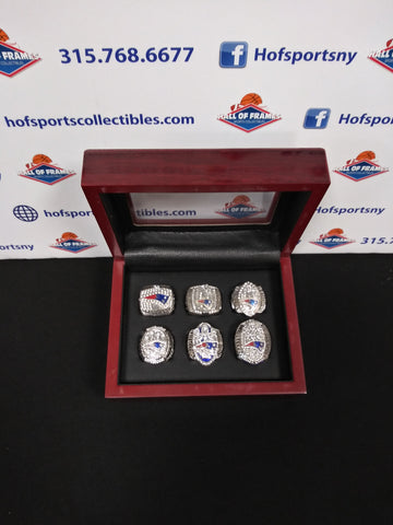 NEW ENGLAND PATRIOTS 6 CHAMPIONSHIP RING SET WITH BOX!