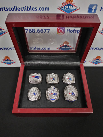 NEW ENGLAND PATRIOTS 6 CHAMPIONSHIP RING SET WITH BOX!