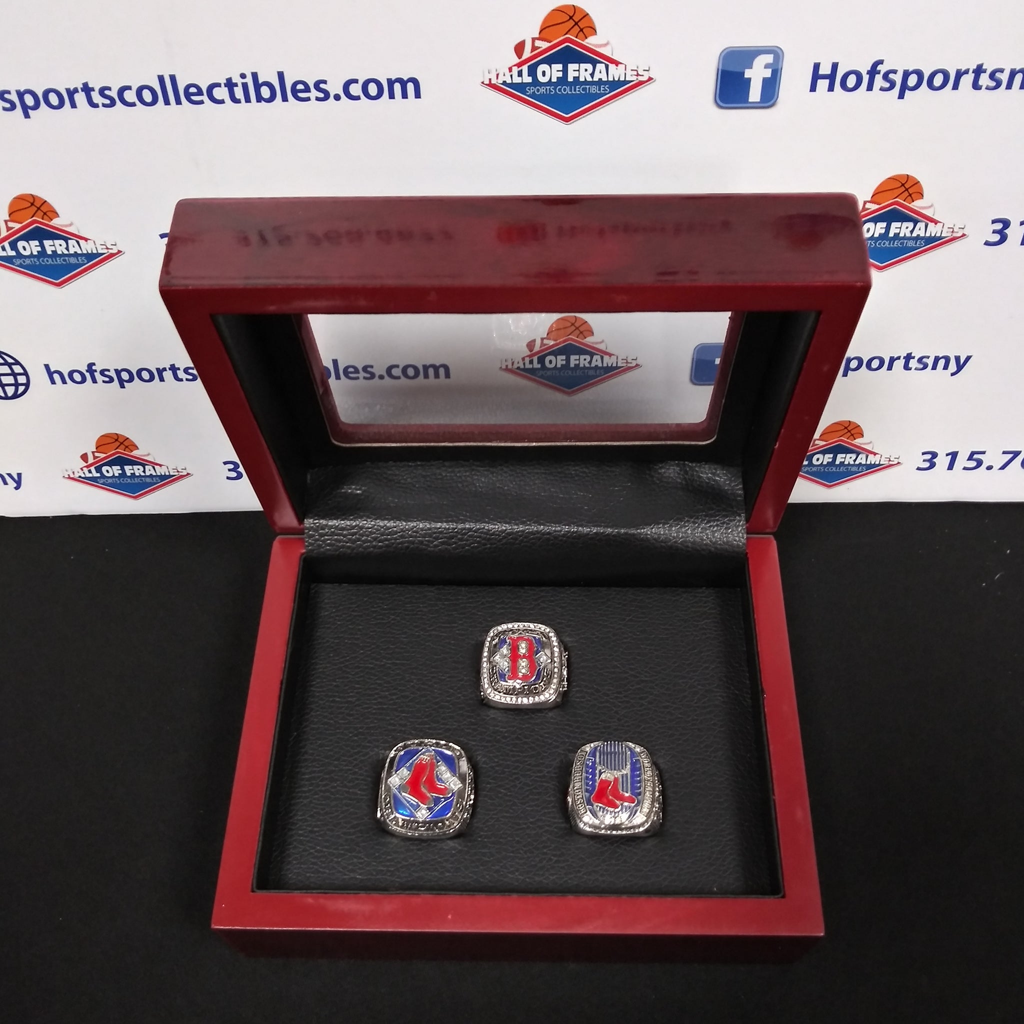 BOSTON RED SOX 3 CHAMPIONSHIP RING SET WITH BOX!