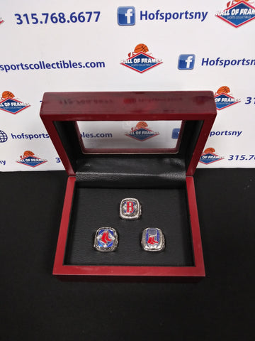 BOSTON RED SOX 3 CHAMPIONSHIP RING SET WITH BOX!