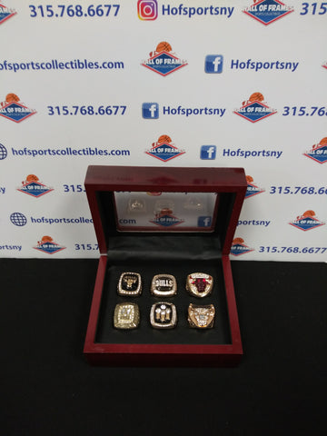 CHICAGO BULLS 6 CHAMPIONSHIP RING SET WITH BOX!