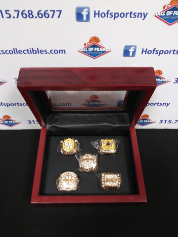 LOS ANGELES LAKERS 5 CHAMPIONSHIP RING SET WITH BOX!