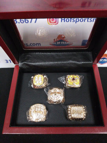 LOS ANGELES LAKERS 5 CHAMPIONSHIP RING SET WITH BOX!