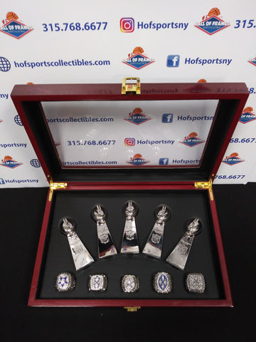 DALLAS COWBOYS 5 CHAMPIONSHIP RING SET WITH TROPHIES AND BOX!