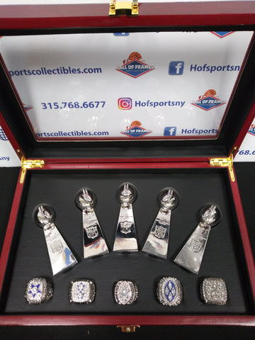 DALLAS COWBOYS 5 CHAMPIONSHIP RING SET WITH TROPHIES AND BOX!