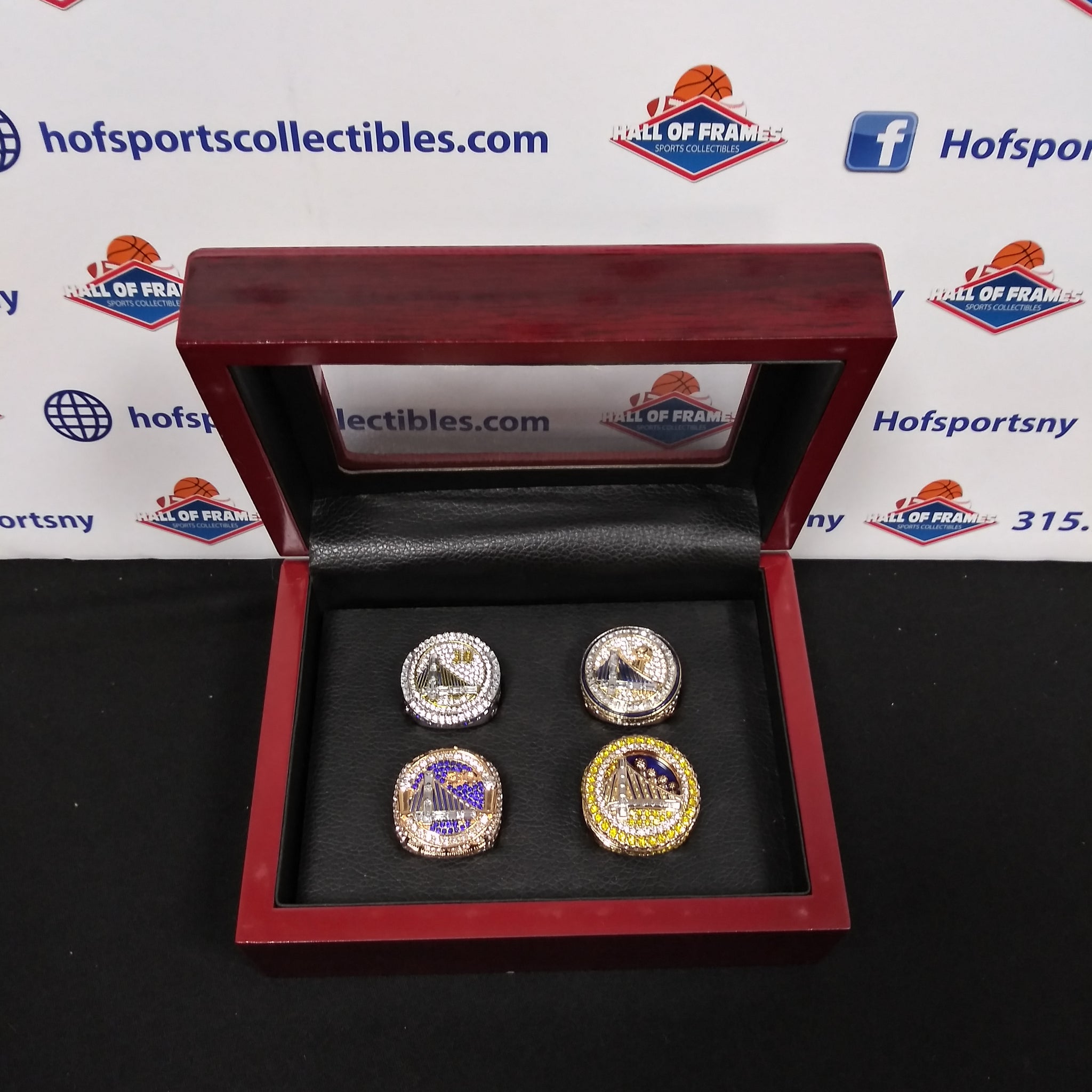 GOLDEN STATE WARRIORS 4 CHAMPIONSHIP RING SET WITH BOX!