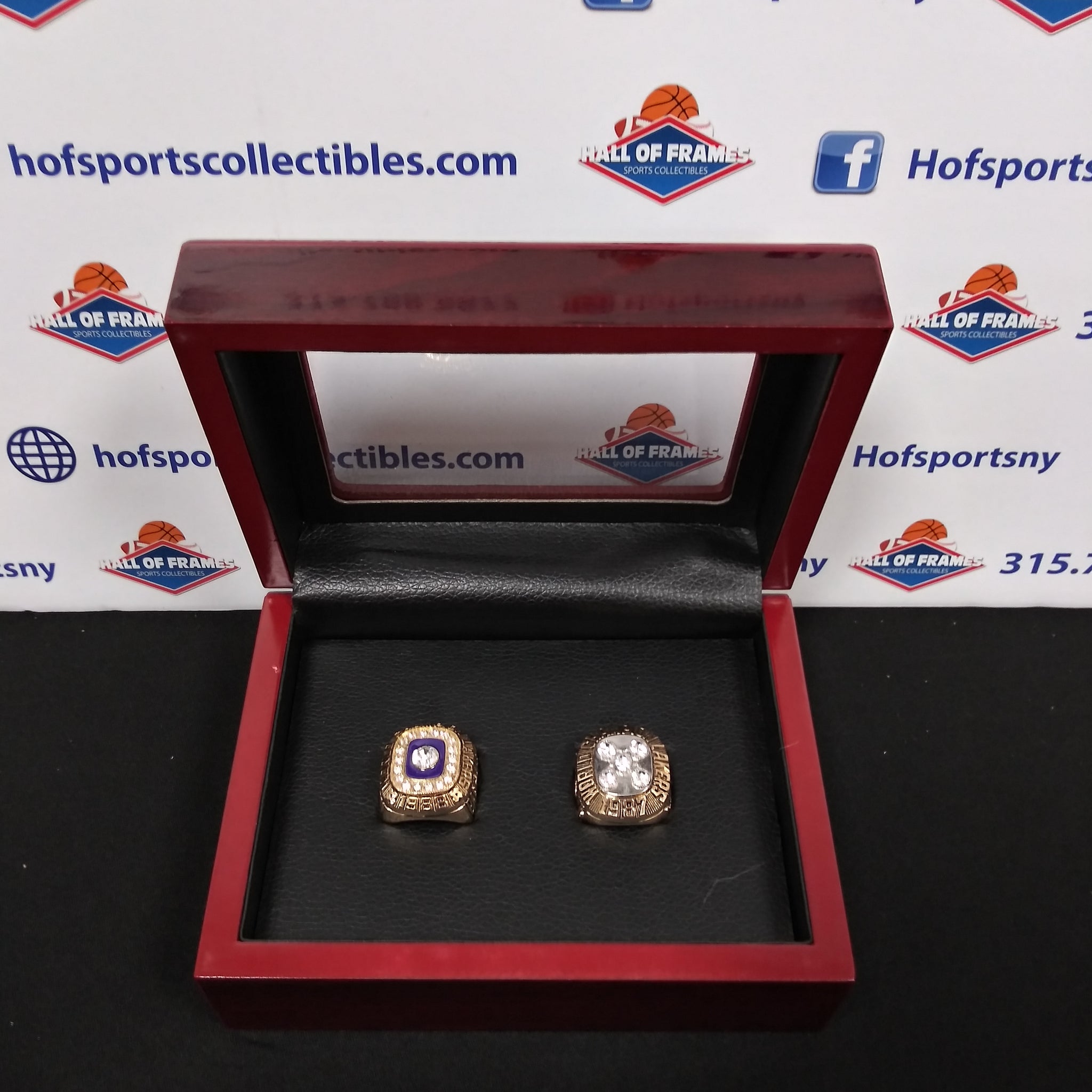 LOS ANGELES LAKERS BACK TO BACK 2 CHAMPIONSHIP RING SET WITH BOX!