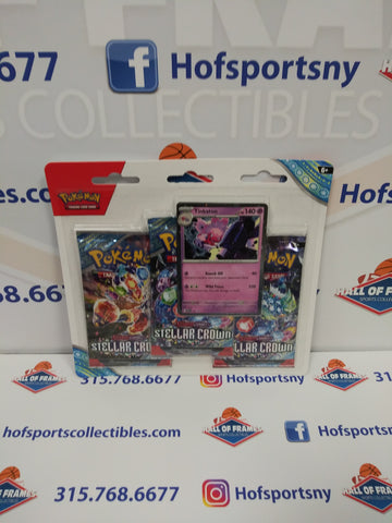 2024 POKEMON SCARLETT & VIOLET STELLAR CROWN 3 BOOSTER PACK BLISTER WITH PROMO CARD!