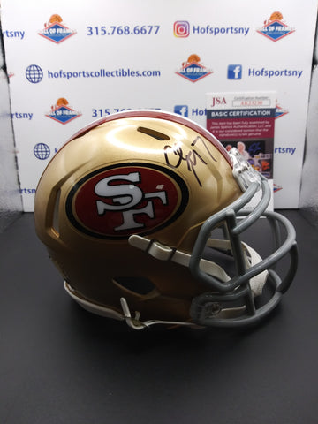 CHRISTIAN MCCAFFREY SAN FRANCISCO 49ERS SIGNED RIDDELL MINI HELMET! JSA COA!