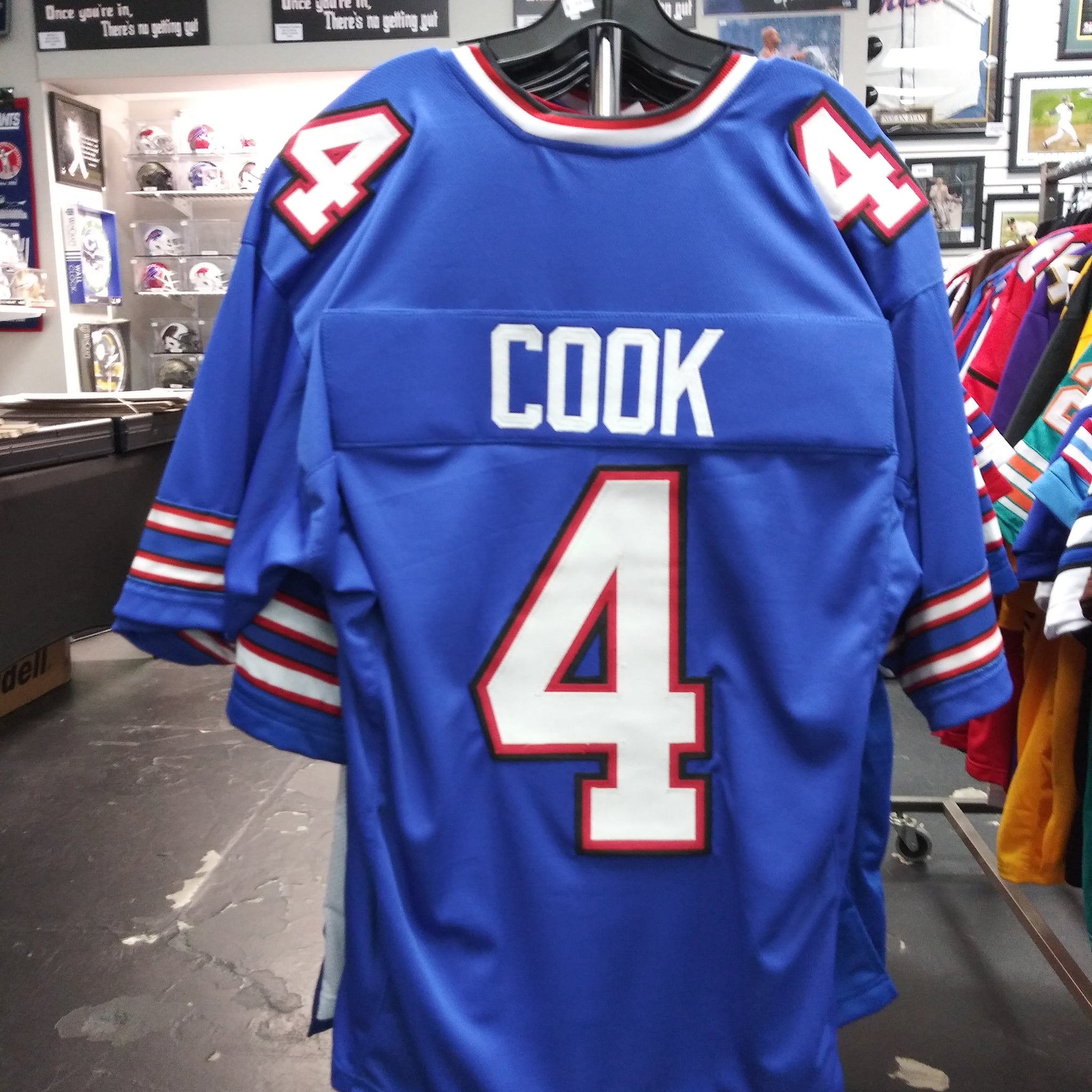 JAMES COOK #4 BILLS SEWN STITCHED WHITE JERSEY SIZE MENS XL