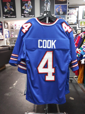 JAMES COOK #4 BILLS SEWN STITCHED WHITE JERSEY SIZE MENS XL