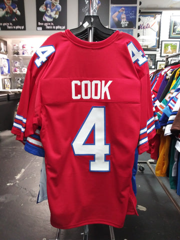 JAMES COOK #4 BILLS SEWN STITCHED RED JERSEY SIZE MENS XL