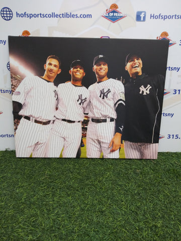 NEW YORK YANKEES THE CORE FOUR POSADA RIVERA JETER PETTITTE 16X20 CUSTOM CANVAS PRINT - READY TO HANG