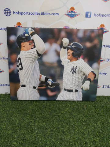 AARON JUDGE ANTHONY VOLPE CELEBRATION NEW YORK YANKEES 16X20 CUSTOM CANVAS PRINT - READY TO HANG