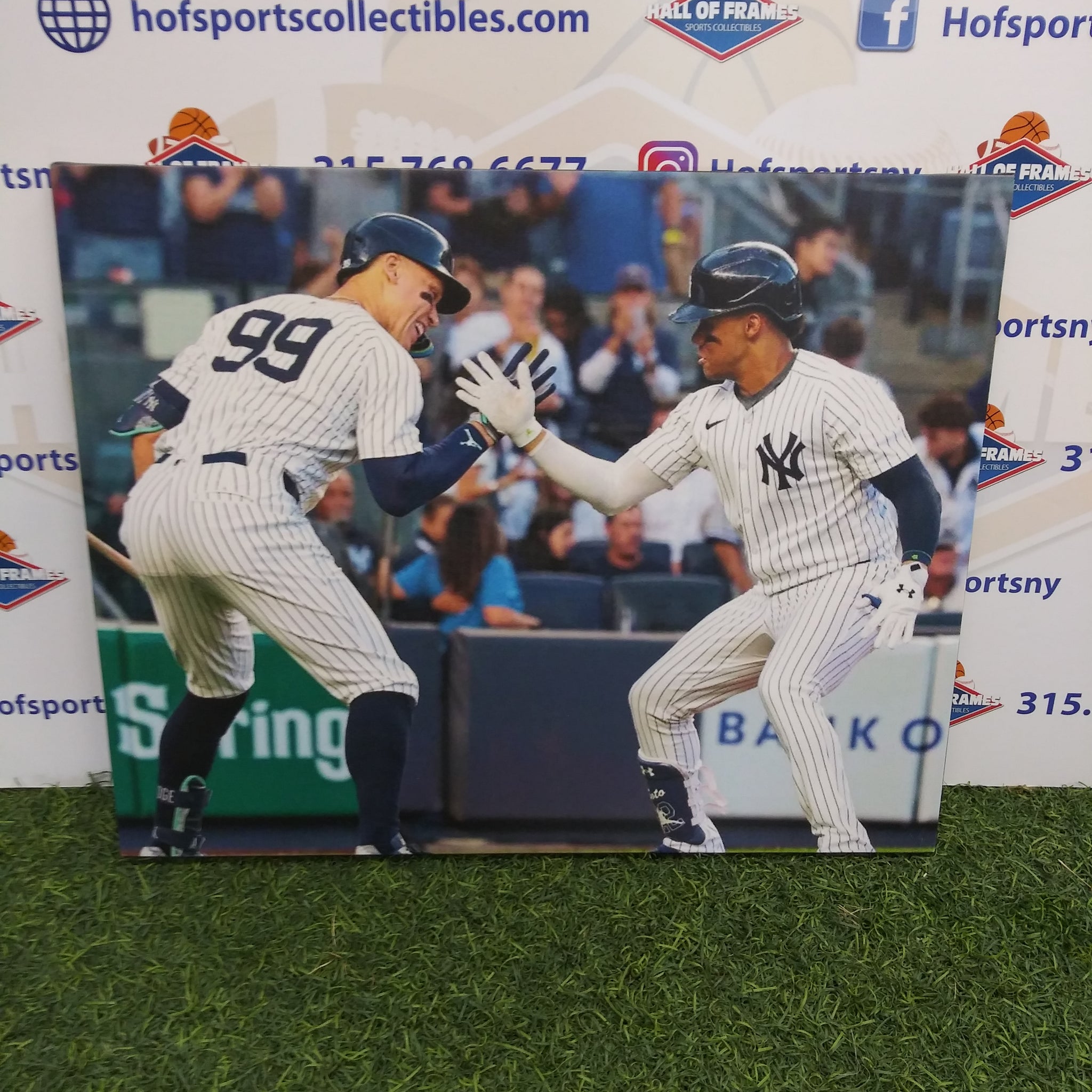 AARON JUDGE JUAN SOTO HANDSHAKE NEW YORK YANKEES 16X20 CUSTOM CANVAS PRINT - READY TO HANG