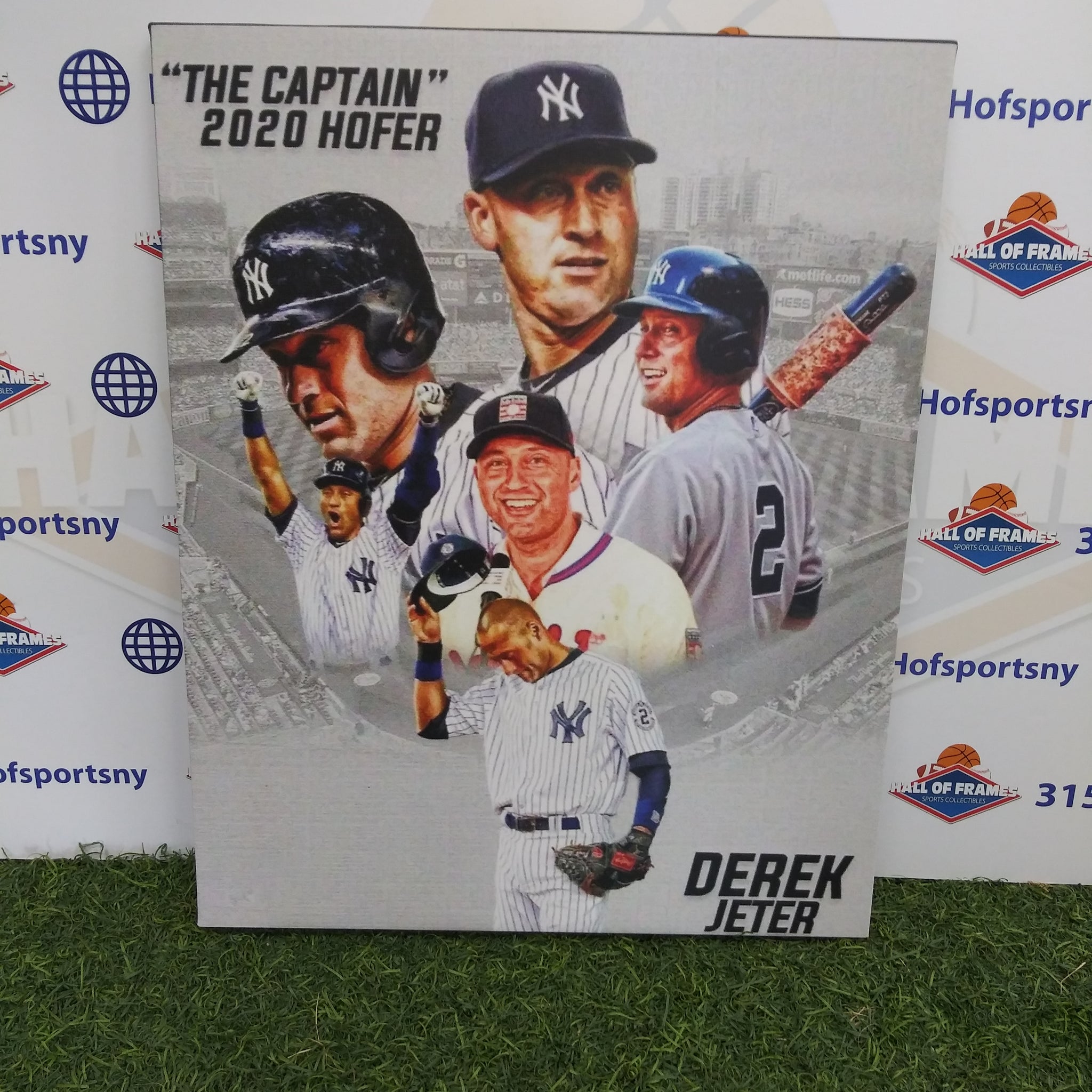 DEREK JETER THE CAPTAIN NEW YORK YANKEES 16X20 CUSTOM CANVAS PRINT - READY TO HANG