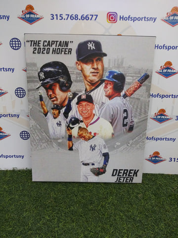 DEREK JETER THE CAPTAIN NEW YORK YANKEES 16X20 CUSTOM CANVAS PRINT - READY TO HANG