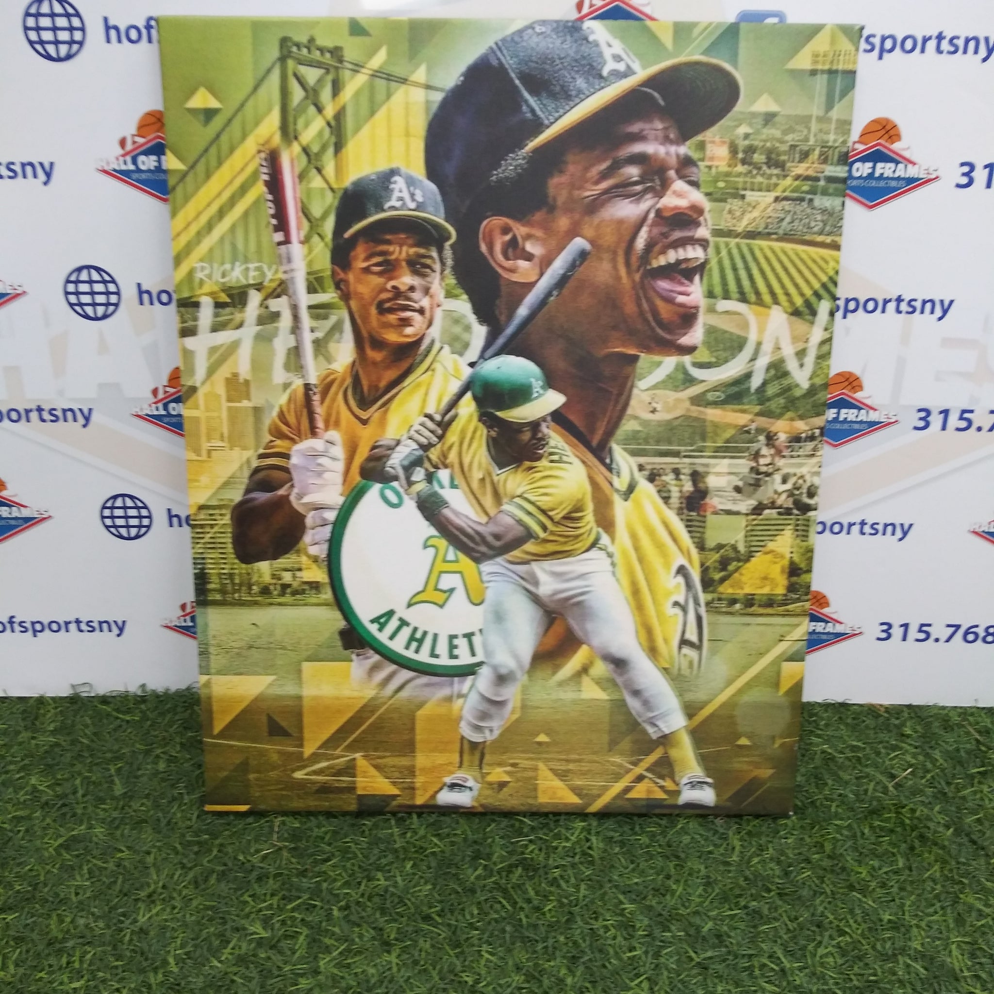 RICKEY HENDERSON OAKLAND ATHLETIC'S 16X20 CUSTOM CANVAS PRINT - READY TO HANG