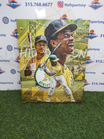 RICKEY HENDERSON OAKLAND ATHLETIC'S 16X20 CUSTOM CANVAS PRINT - READY TO HANG