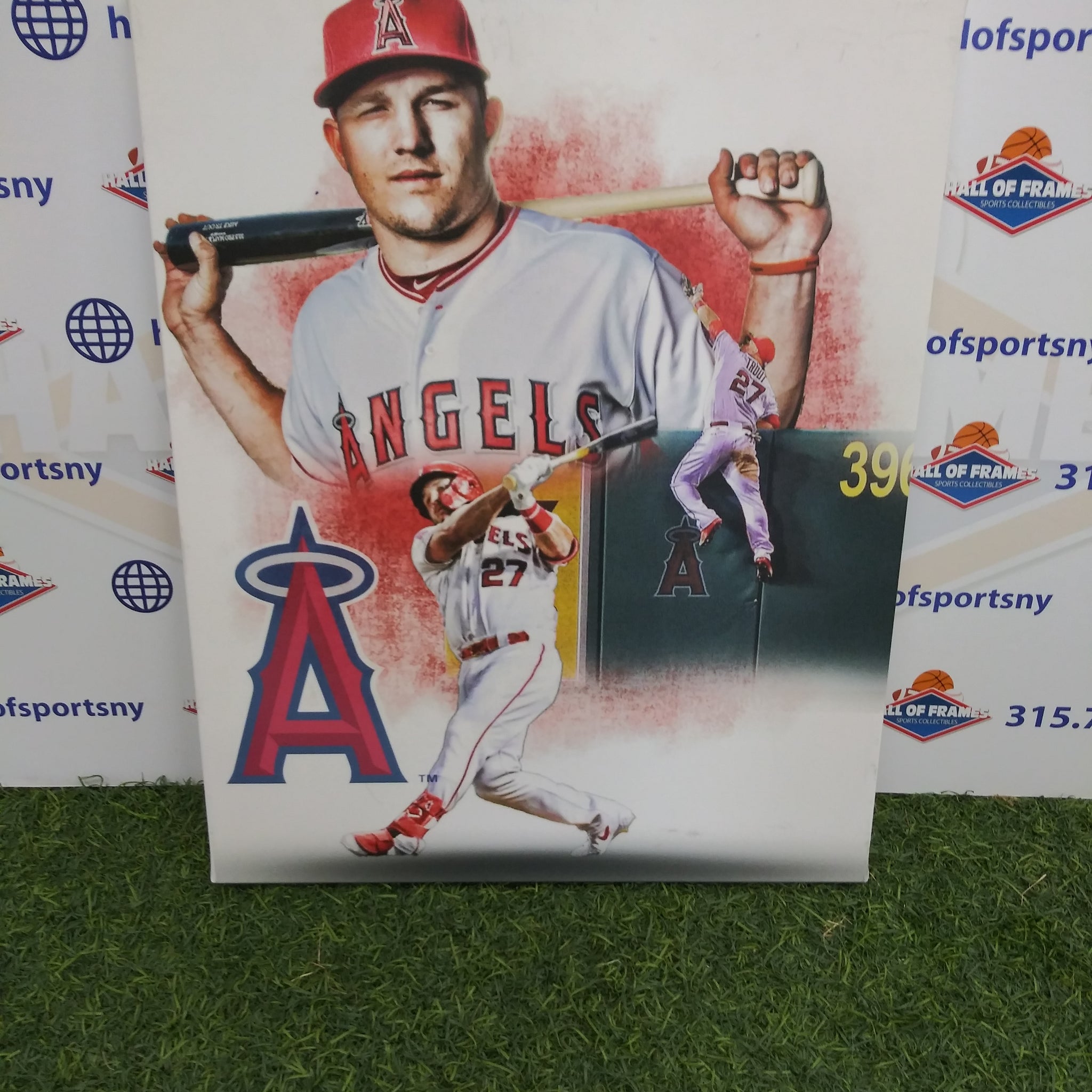 MIKE TROUT LOS ANGELES ANGELS 16X20 CUSTOM CANVAS PRINT - READY TO HANG