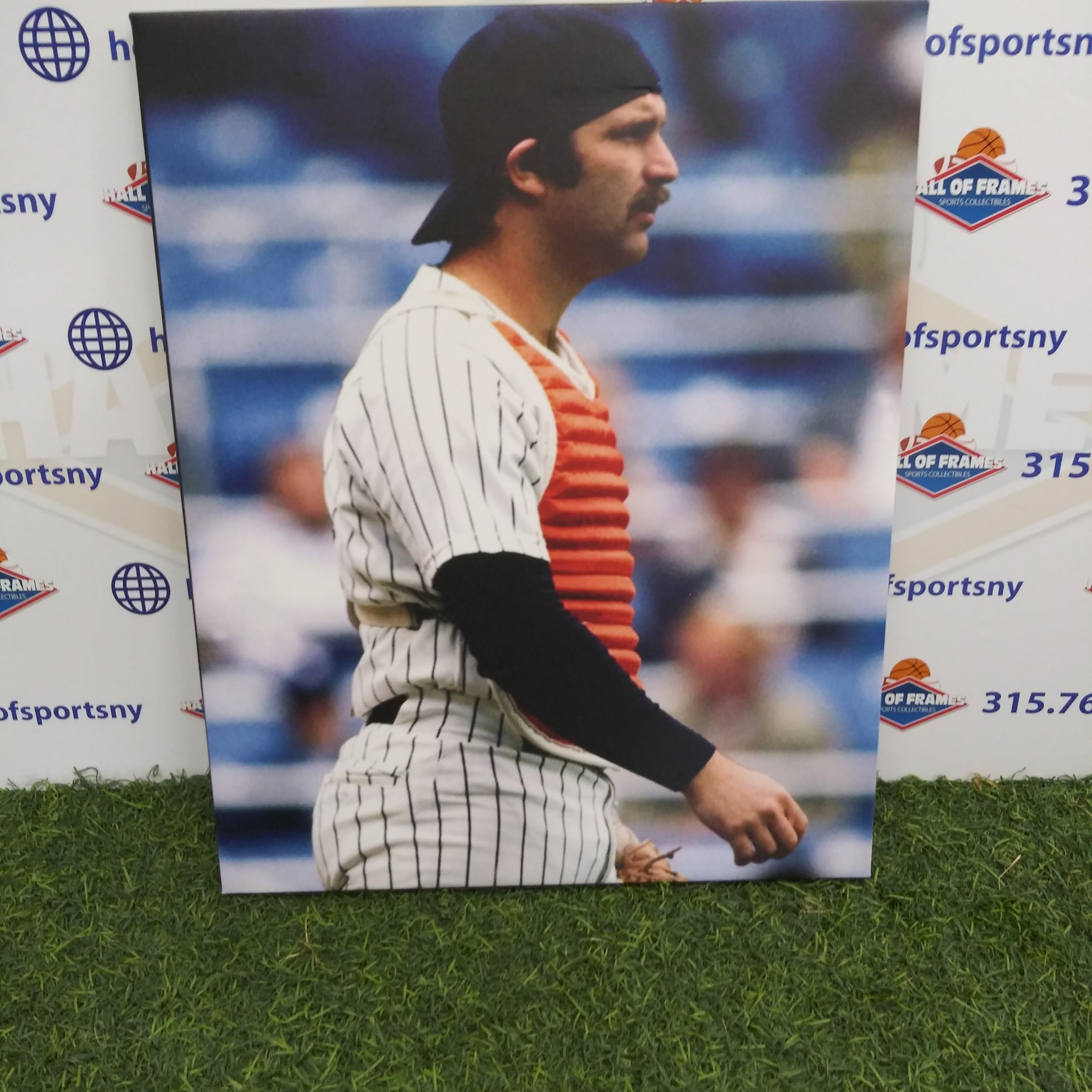 THURMAN MUNSON FULL COLOR NEW YORK YANKEES 16X20 CUSTOM CANVAS PRINT - READY TO HANG