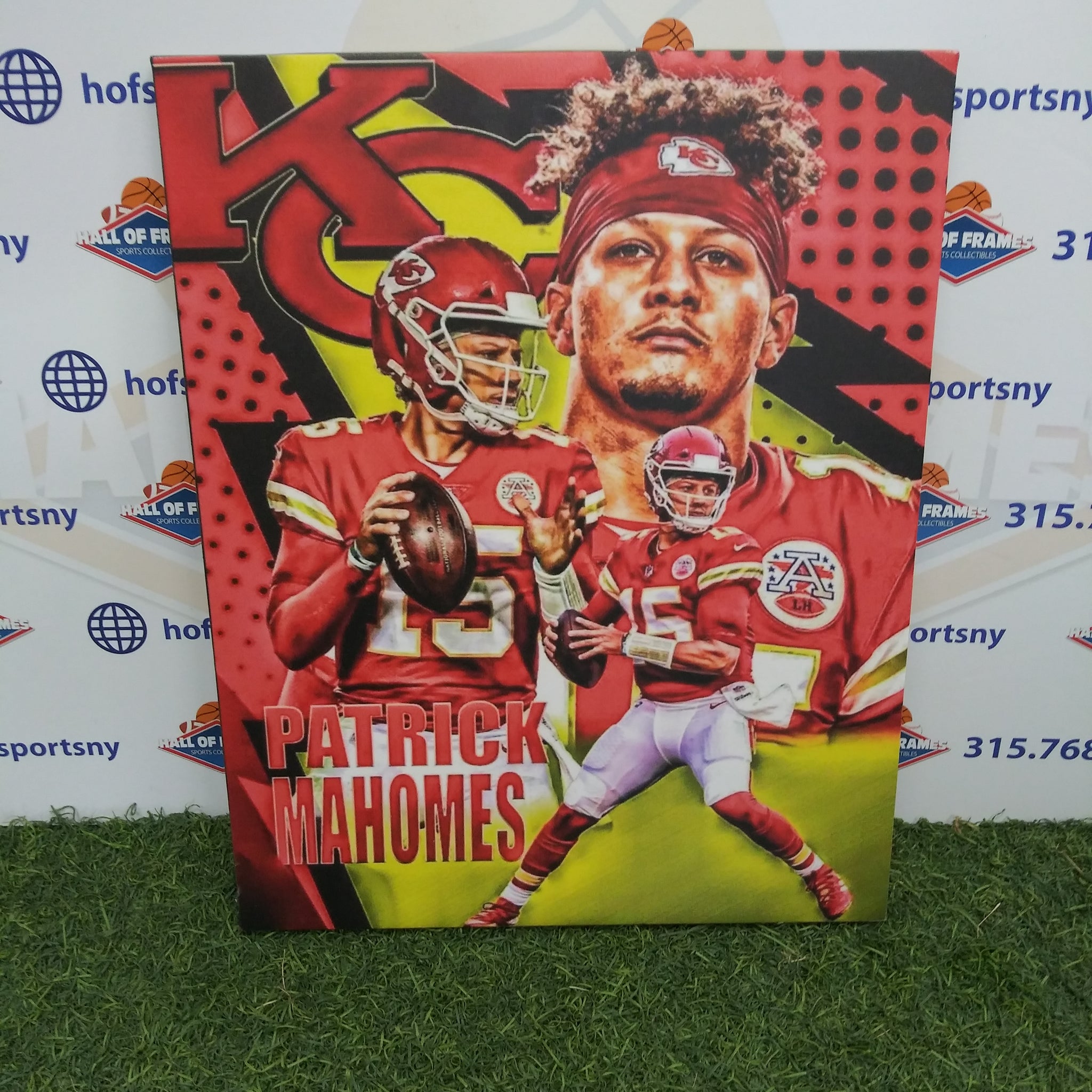 PATRICK MAHOMES LOGO COLLAGE KANSAS CITY CHIEFS 16X20 CUSTOM CANVAS PRINT - READY TO HANG