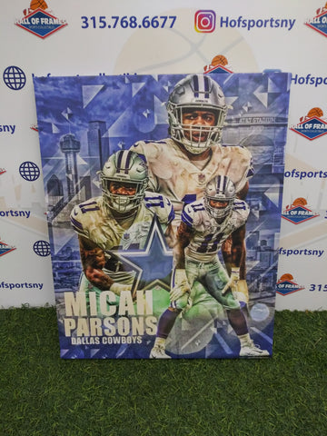 MICAH PARSONS COLLAGE DALLAS COWBOYS 16X20 CUSTOM CANVAS PRINT - READY TO HANG