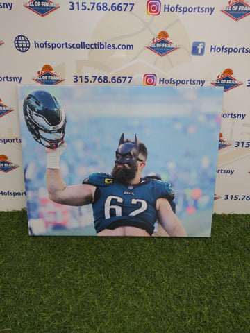 JASON KELCE BATMAN MASK PHILADELPHIA EAGLES 16X20 CUSTOM CANVAS PRINT - READY TO HANG