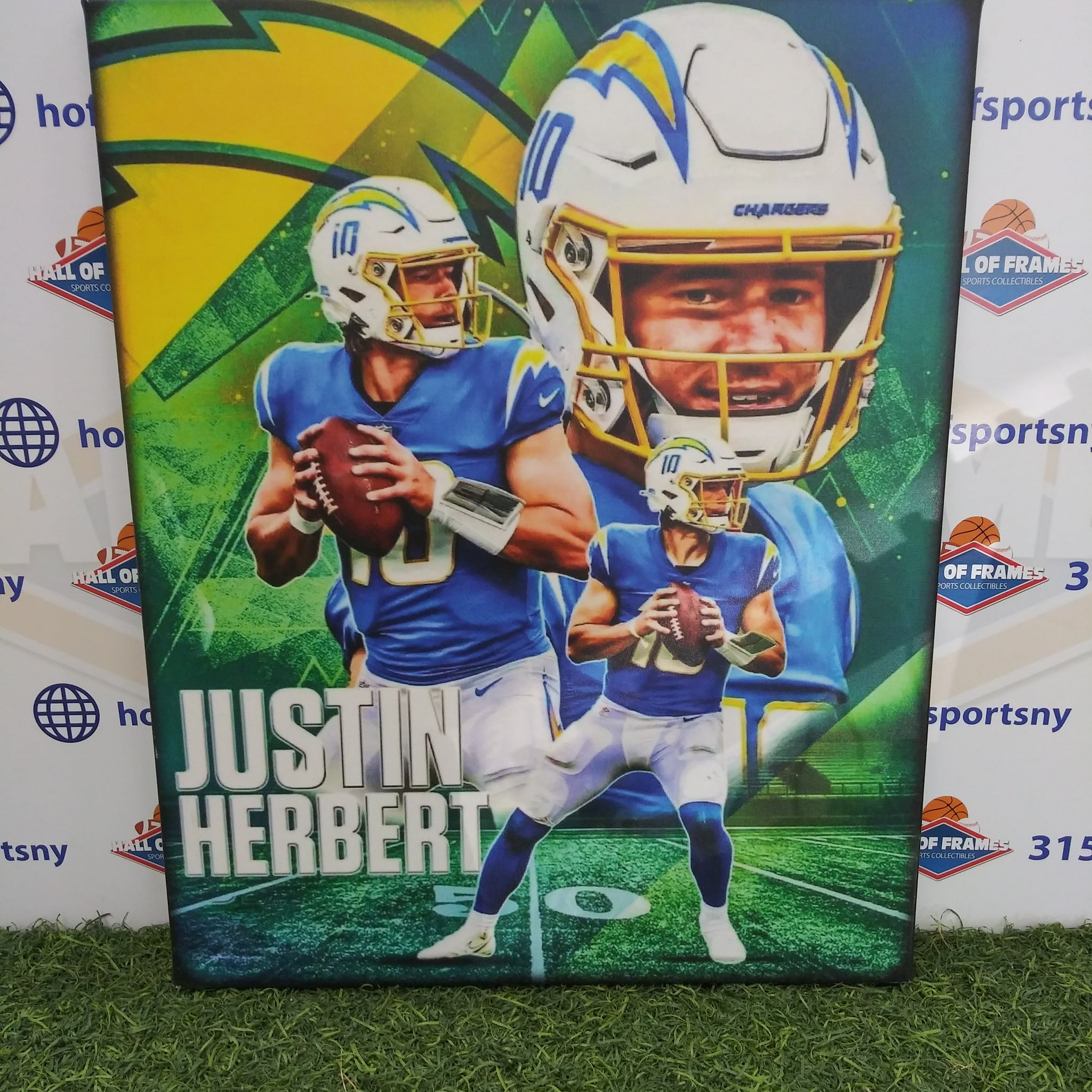 JUSTIN HERBERT LOS ANGELES CHARGERS 16X20 CUSTOM CANVAS PRINT - READY TO HANG