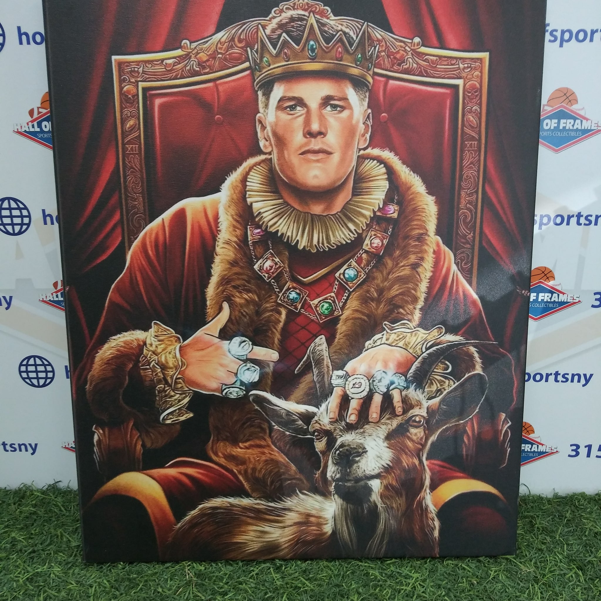 TOM BRADY KING BRADY THE GOAT 16X20 CUSTOM CANVAS PRINT - READY TO HANG