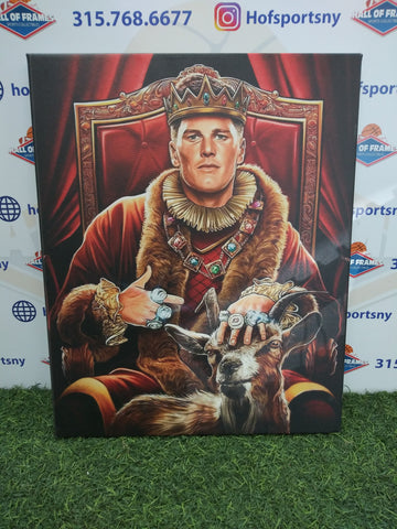 TOM BRADY KING BRADY THE GOAT 16X20 CUSTOM CANVAS PRINT - READY TO HANG