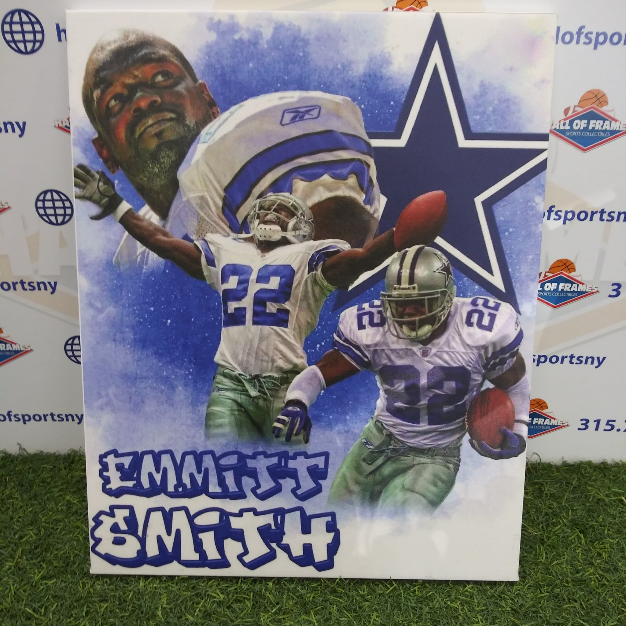 EMMITT SMITH COLLAGE DALLAS COWBOYS 16X20 CUSTOM CANVAS PRINT - READY TO HANG