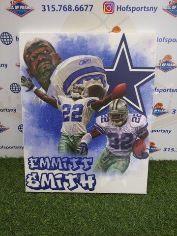 EMMITT SMITH COLLAGE DALLAS COWBOYS 16X20 CUSTOM CANVAS PRINT - READY TO HANG