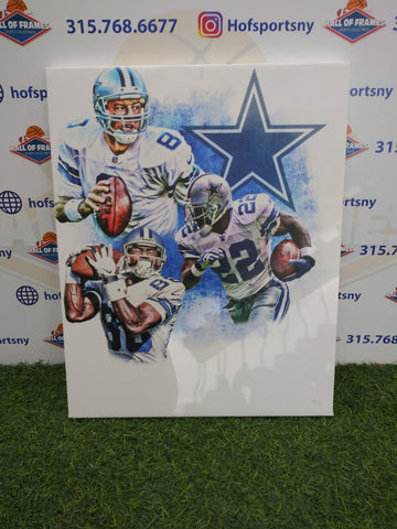 TROY AIKMAN EMMITT SMITH MICHAEL IRVIN COLLAGE DALLAS COWBOYS 16X20 CUSTOM CANVAS PRINT - READY TO HANG