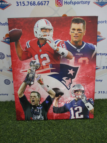 TOM BRADY COLLAGE NEW ENGLAND PATRIOTS 16X20 CUSTOM CANVAS PRINT - READY TO HANG