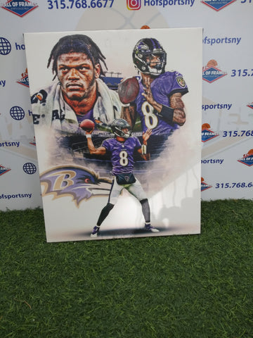 LAMAR JACKSON COLLAGE BALTIMORE RAVENS 16X20 CUSTOM CANVAS PRINT - READY TO HANG