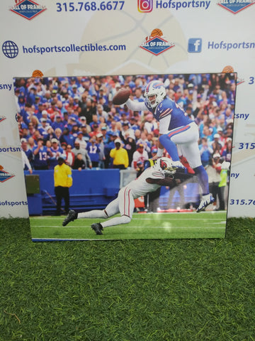 JOSH ALLEN LEAP OVER CARDINALS BUFFALO BILLS 16X20 CUSTOM CANVAS PRINT - READY TO HANG