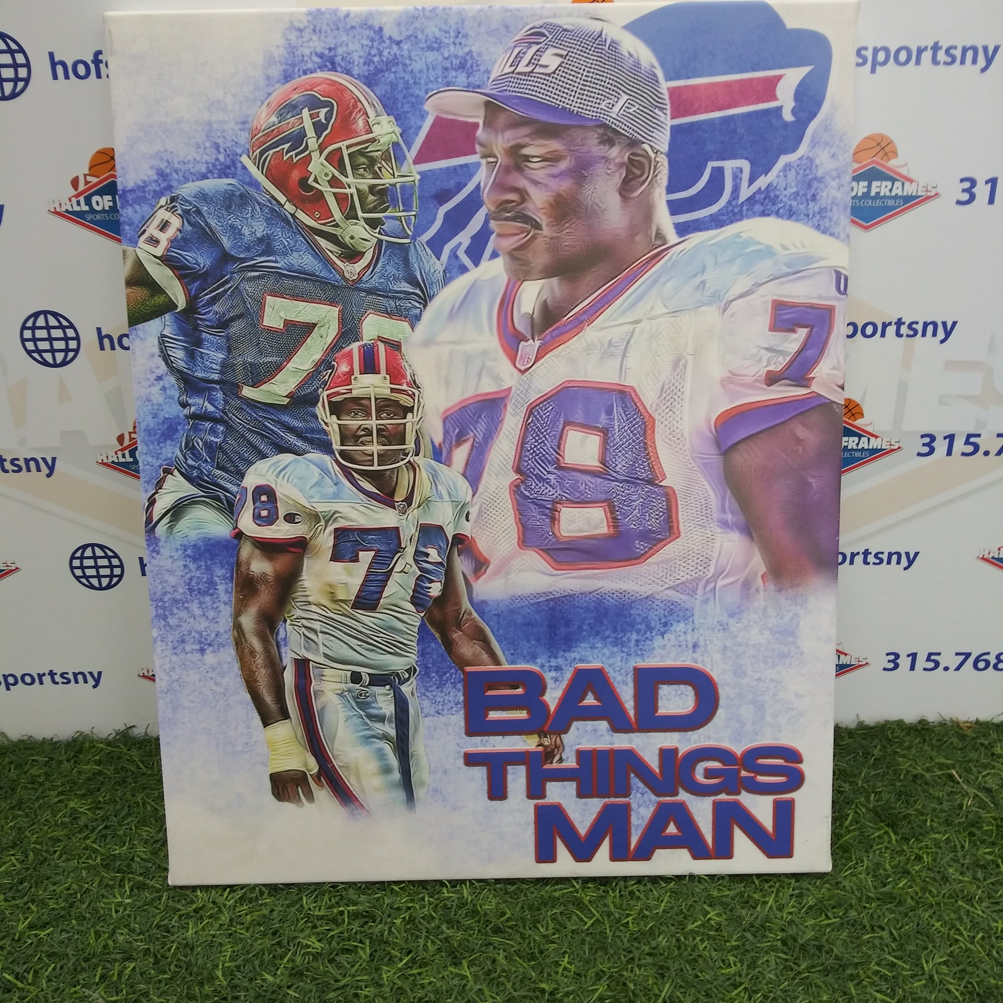 BRUCE SMITH BAD THINGS MAN BUFFALO BILLS 16X20 CUSTOM CANVAS PRINT - READY TO HANG