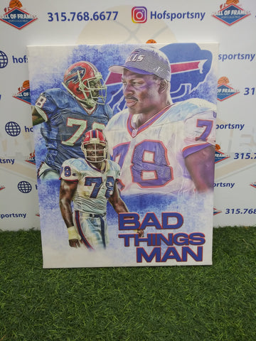 BRUCE SMITH BAD THINGS MAN BUFFALO BILLS 16X20 CUSTOM CANVAS PRINT - READY TO HANG