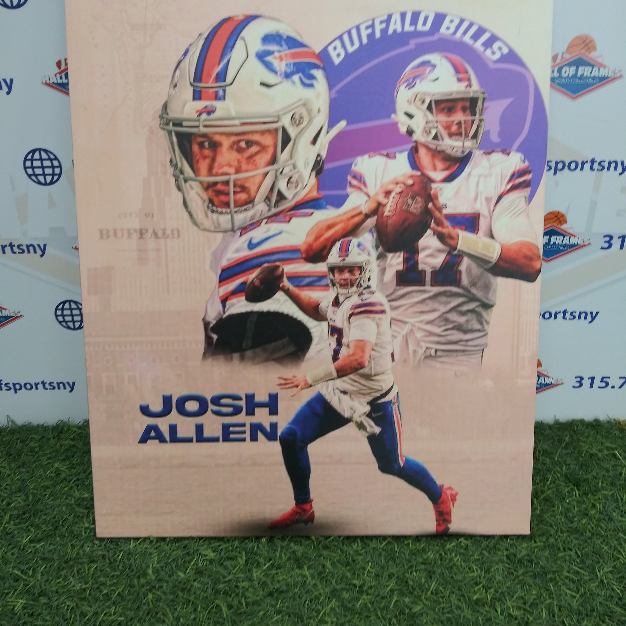 JOSH ALLEN NAME COLLAGE BUFFALO BILLS 16X20 CUSTOM CANVAS PRINT - READY TO HANG