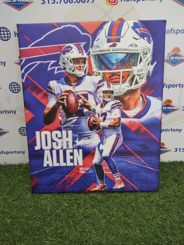 JOSH ALLEN COLLAGE BUFFALO BILLS 16X20 CUSTOM CANVAS PRINT - READY TO HANG