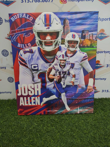 JOSH ALLEN CITY COLLAGE BUFFALO BILLS 16X20 CUSTOM CANVAS PRINT - READY TO HANG