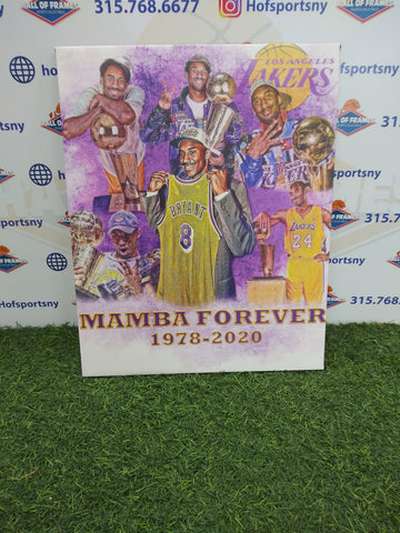 KOBE BRYANT MAMBA FOREVER COLLAGE LOS ANGELES LAKERS 16X20 CUSTOM CANVAS PRINT - READY TO HANG