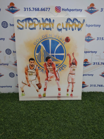 STEPHEN CURRY COLLAGE GOLDEN STATE WARRIORS 16X20 CUSTOM CANVAS PRINT - READY TO HANG