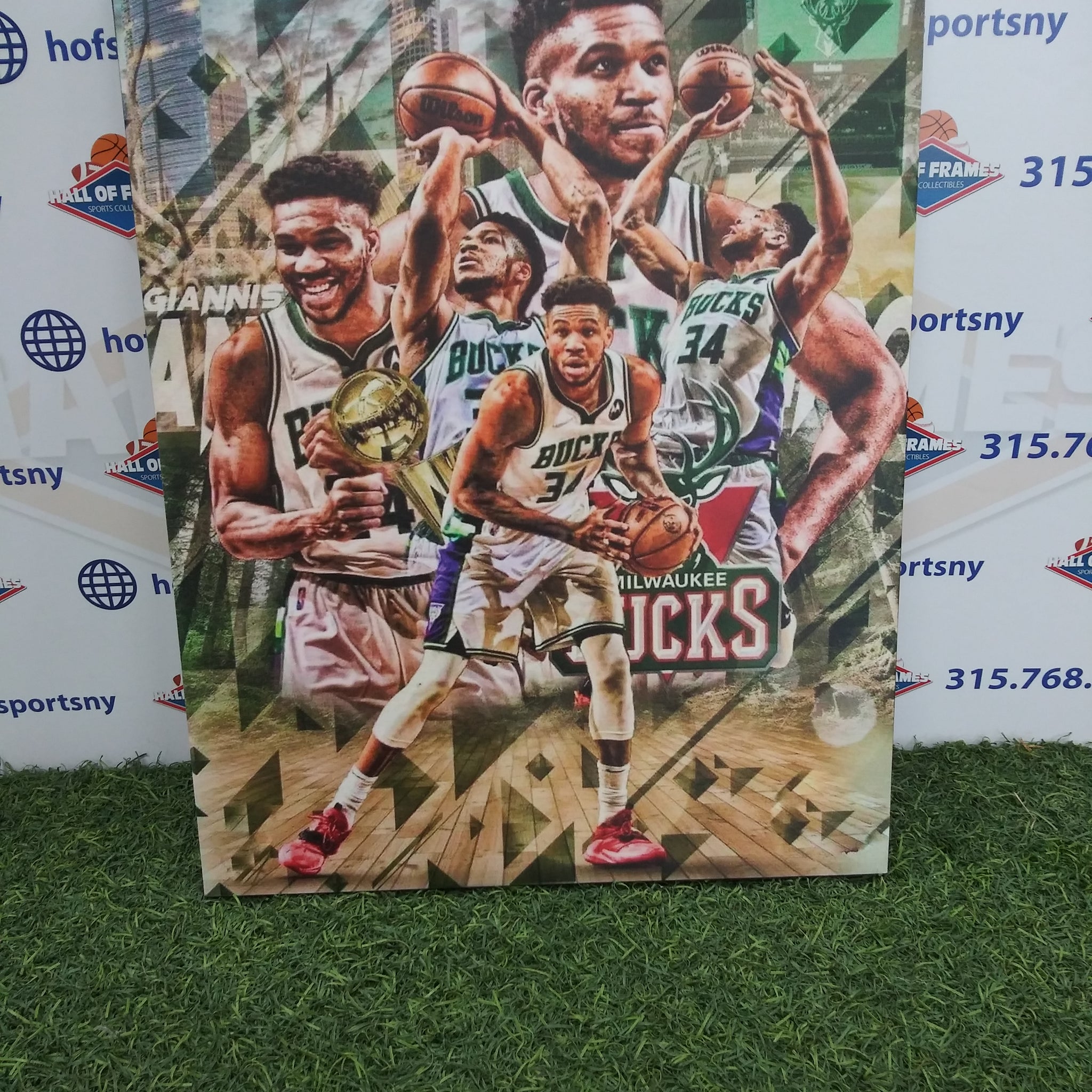 GIANNIS ANTETOKUONMPO MILWAUKEE BUCKS 16X20 CUSTOM CANVAS PRINT - READY TO HANG