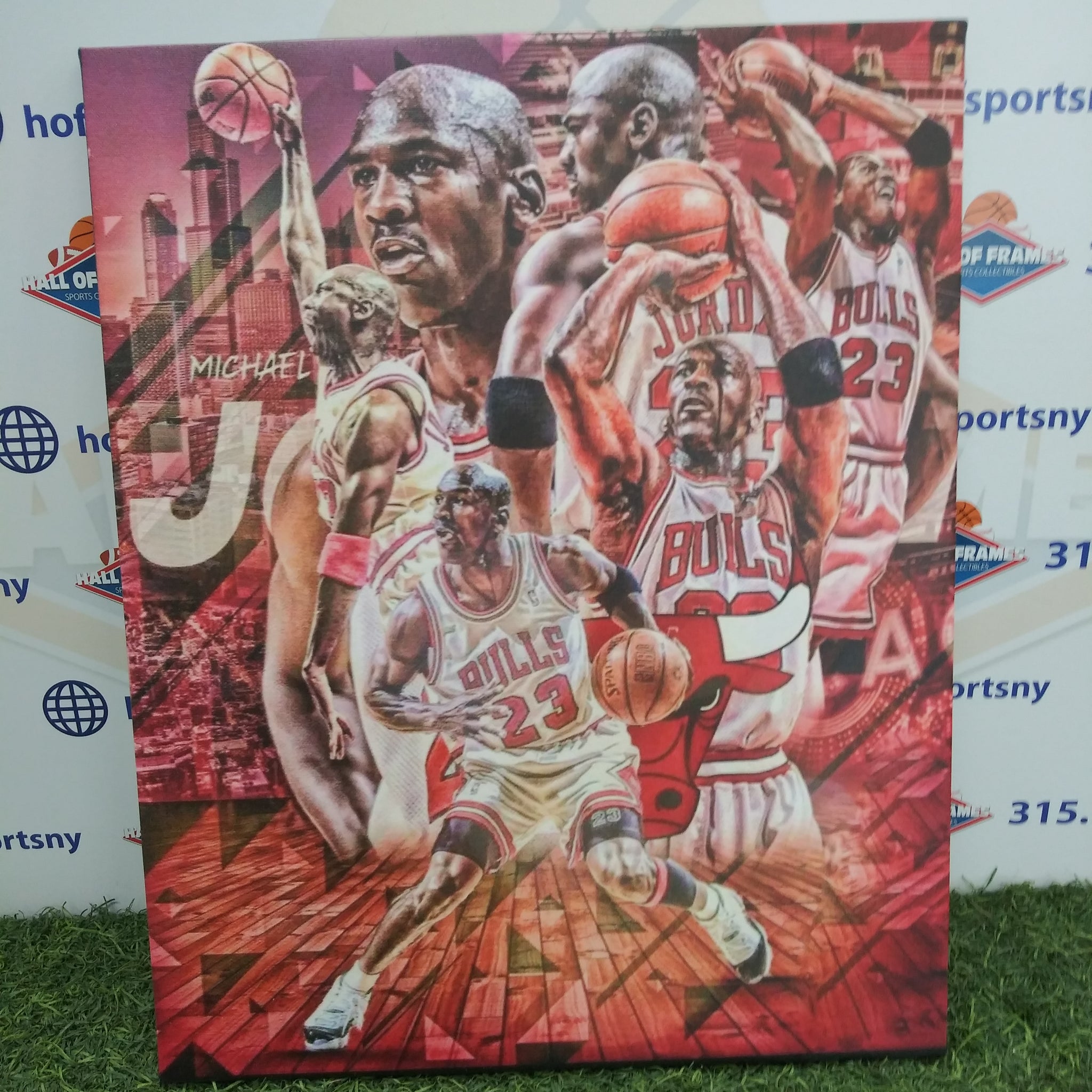 MICHAEL JORDAN RED COLLAGE CHICAGO BULLS 16X20 CUSTOM CANVAS PRINT - READY TO HANG