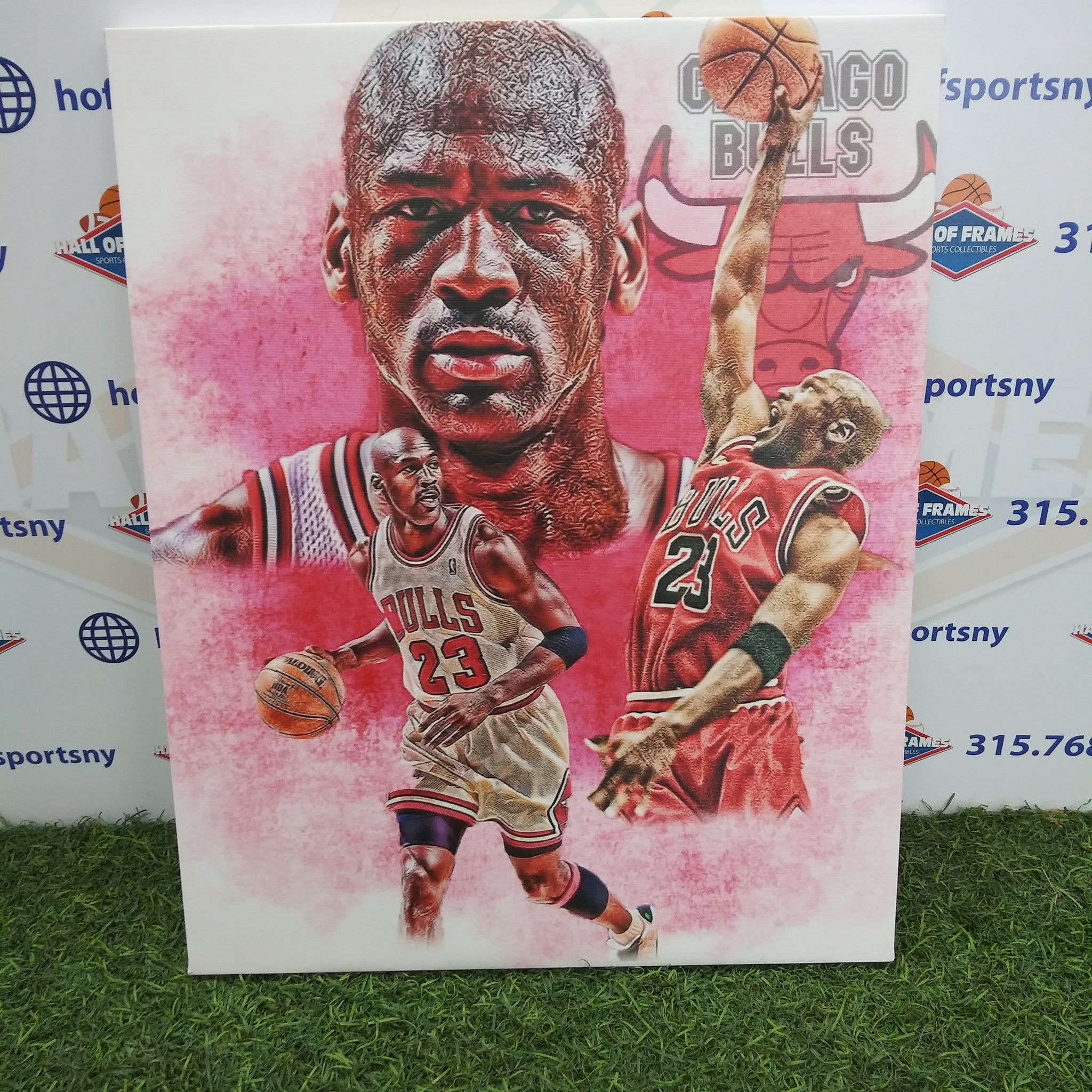 MICHAEL JORDAN WHITE COLLAGE CHICAGO BULLS 16X20 CUSTOM CANVAS PRINT - READY TO HANG