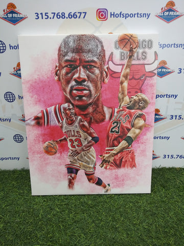 MICHAEL JORDAN WHITE COLLAGE CHICAGO BULLS 16X20 CUSTOM CANVAS PRINT - READY TO HANG