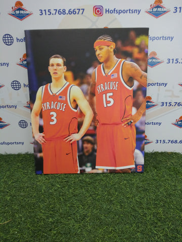 CARMELO ANTHONY GERRY MCNAMARA SYRACUSE UNIVERSITY ORANGE 16X20 CUSTOM CANVAS PRINT - READY TO HANG