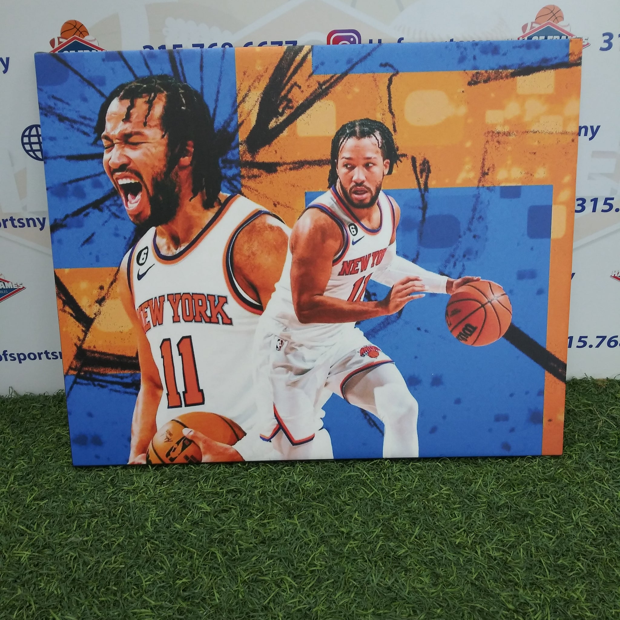 JALEN BRUNSON COLLAGE NEW YORK KNICKS 16X20 CUSTOM CANVAS PRINT - READY TO HANG